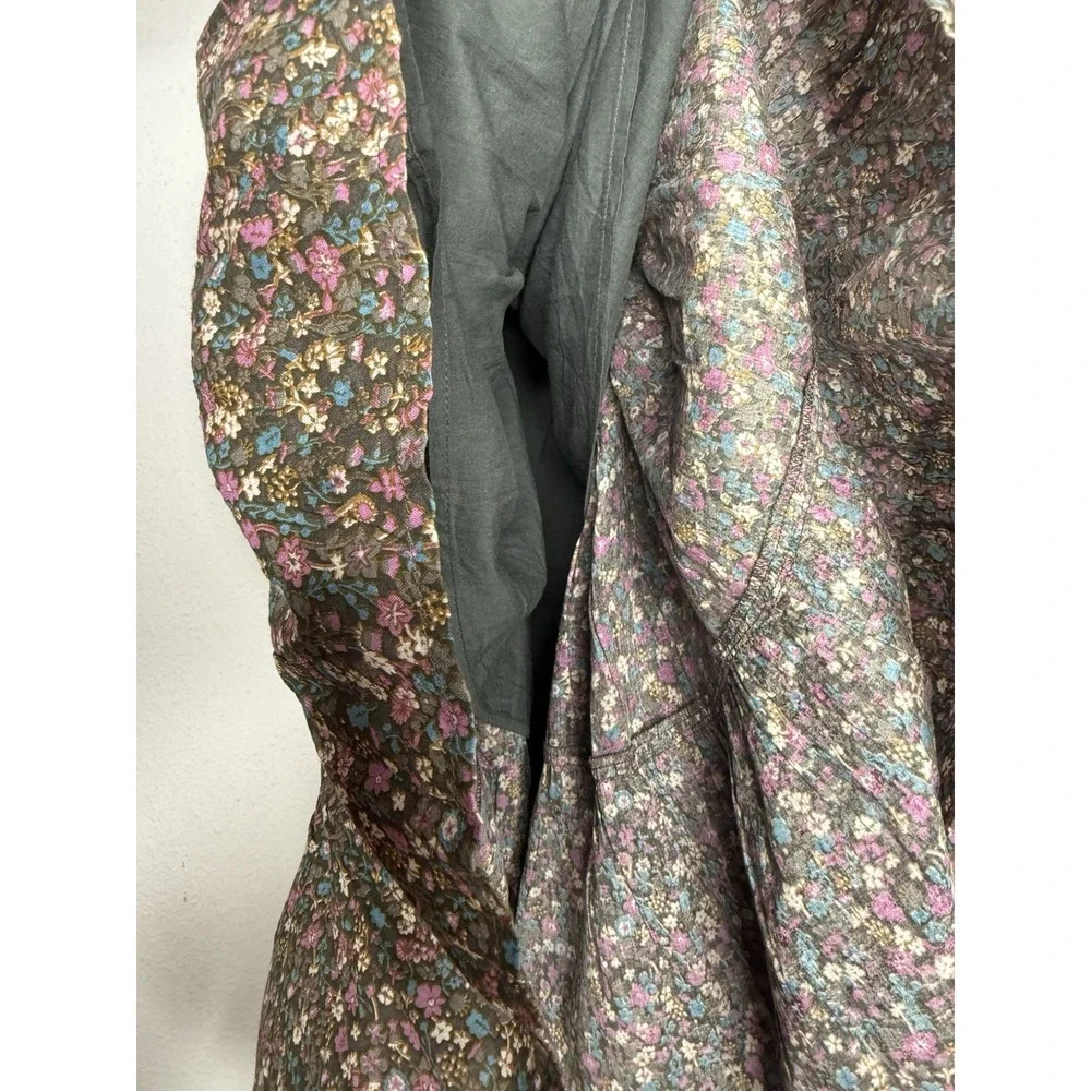 Garnet Hill Floral Cotton Maxi Skirt Size S Boho Peasant Prairie Cottagecore